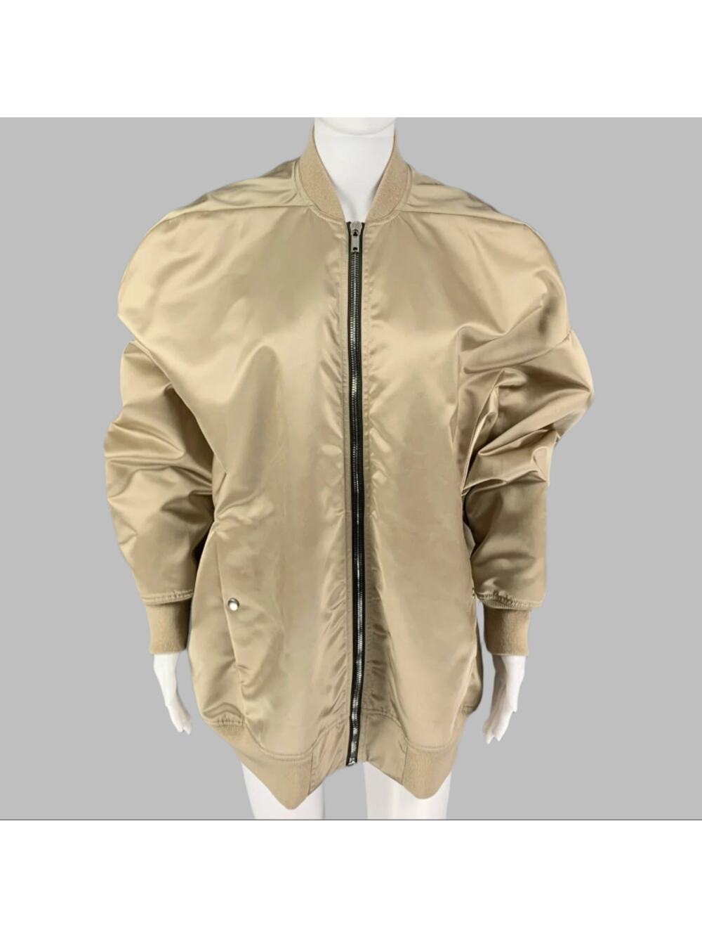 RICK OWENS Size 4 Shiny Sage Natural Jumbo Peter Flight Jacket
